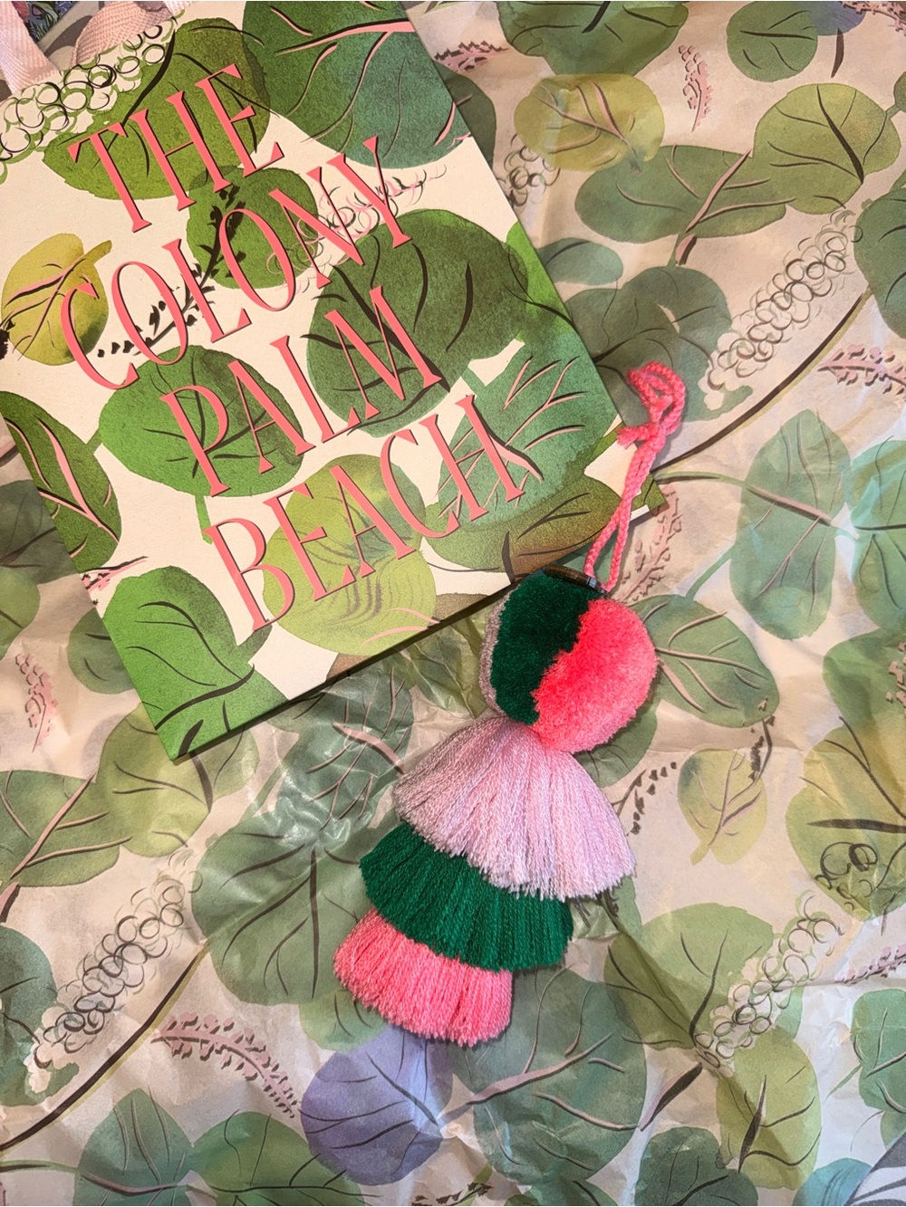 NWT Squeeze de Citron Pom Tassel Bag Charm Keychain Palm Beach Colony Exclusive